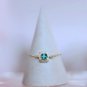 Emerald Green Gemstone Ring Gold Vermeil Adjustable Ring Cubic Zirconia CZ Dainty Ring