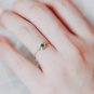 Emerald Green Gemstone Ring Gold Vermeil Adjustable Ring Cubic Zirconia CZ Dainty Ring