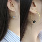 Golden Hoop Earrings Circle Elegant Earrings Boho Earrings Twisted Earrings Crystal Earrings