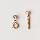 Rose Gold Simple Geometric Earrings Asymmetric Bar Earrings Studs Minimal Simple Earrings