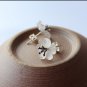 925 Sterling Silver Natural White Quartz Earrings White Flower Hooked Earrings