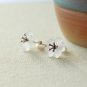 925 Sterling Silver Natural White Quartz Earrings White Flower Hooked Earrings