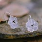 925 Sterling Silver Natural White Quartz Earrings White Flower Hooked Earrings