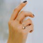 Rose gold Dangle Pearl Ring Gold Vermeil Dainty Thin Ring Simple Delicate Sterling Silver Ring