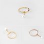 Rose gold Dangle Pearl Ring Gold Vermeil Dainty Thin Ring Simple Delicate Sterling Silver Ring