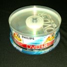 25 RW Philips DVD-R BLANK DISC 4.7GB 120 MIN 1-16x SPEED