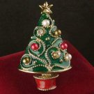 Christmas Tree Pin and 4 pair of Earrings