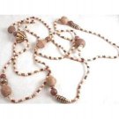 Bohemian style Wood Beaded Necklace 30 inch