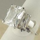 Diamond Cubic Zirconia 14K White Gold Ring size 6