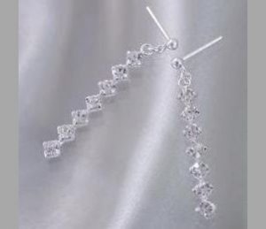 925 Sterling Silver diamond Austrian Crystal Earrings