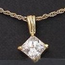 1.5ct Diamond CZ Gold ep Pendant