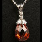 8 Carat simulated Golden Topaz Pendant and Chain