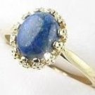 Genuine Lapis 14K Gold ep Ring size 4