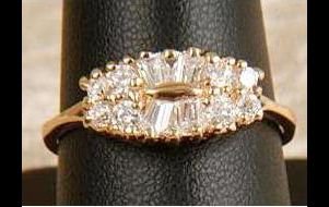 Diamond Cubic Zirconia Dinner Ring size 8