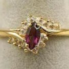Simulated Amethyst and Diamond cz Ring size 9