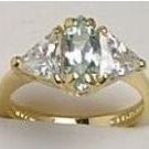 Genuine Blue Topaz Diamond CZ Ring size 12
