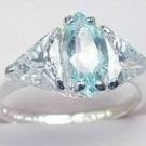 Genuine Blue Topaz Diamond CZ Ring size 12