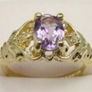 Genuine Amethyst Genuine Diamond Ring size 10