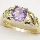 Genuine Amethyst Solitaire Ring size 12