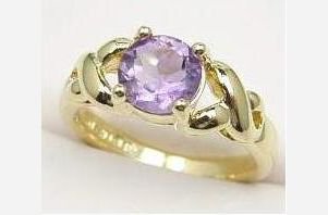 Genuine Amethyst Solitaire Ring size 12