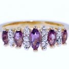Genuine Amethyst Diamond CZ Ring size 8