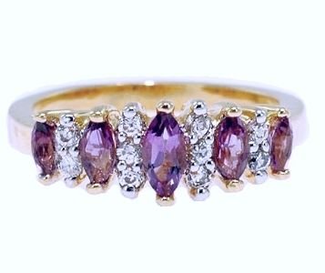 Genuine Amethyst Diamond CZ Ring size 8