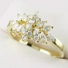 Diamond Cubic Zirconia Cluster Ring size 8