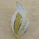 Stunning Leaf Pin with Genuine Diamond Dust