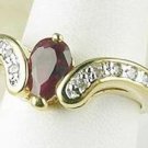 Simulated Ruby Diamond CZ Ring size 8