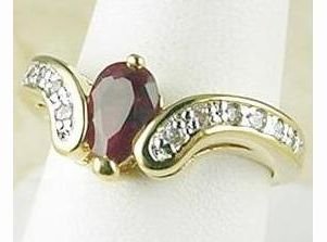 Simulated Ruby Diamond CZ Ring size 8