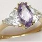 Genuine Amethyst Diamond CZ Ring size 5