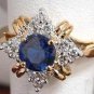 Sapphire Spinel Diamond cz Ring size 10