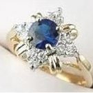 Sapphire Spinel Diamond cz Ring size 4