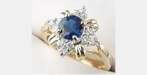 Sapphire Spinel Diamond cz Ring size 4