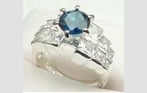 Genuine Sapphire Spinel Diamond CZ Ring size 9