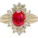 Simulated Ruby and Diamond CZ Ring size 8