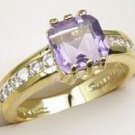 Genuine Amethyst Diamond CZ Ring size 10