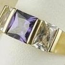 Amethyst and Diamond CZ Ring size 8