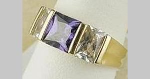 Amethyst and Diamond CZ Ring size 8