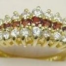 Genuine Garnet Diamond CZ Ring size 4
