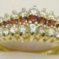 Genuine Garnet Diamond CZ Ring size 4