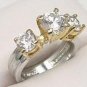 3 Stone Diamond CZ Engagement Ring size 6