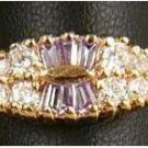 Genuine Amethyst and Diamond CZ Ring size 6
