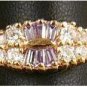 Genuine Amethyst and Diamond CZ Ring size 6