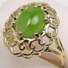 Genuine Oriental Jade Filigree Ring size 12