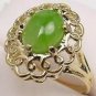 Genuine Oriental Jade Filigree Ring size 12