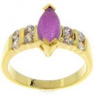 Genuine Lavender Jade Diamond CZ Ring size 7