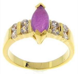 Genuine Lavender Jade Diamond CZ Ring size 7