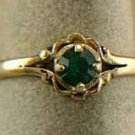 Antiqued Simulated Emerald Ring size 7