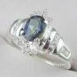 Mystic Sapphire and Diamond cz Ring size 6